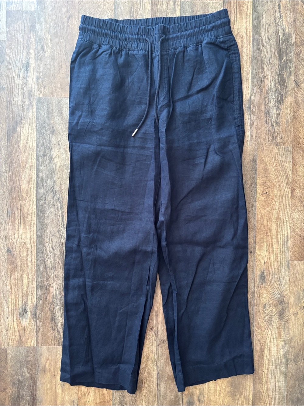 Quince Navy Blue Linen Summer Pants size large